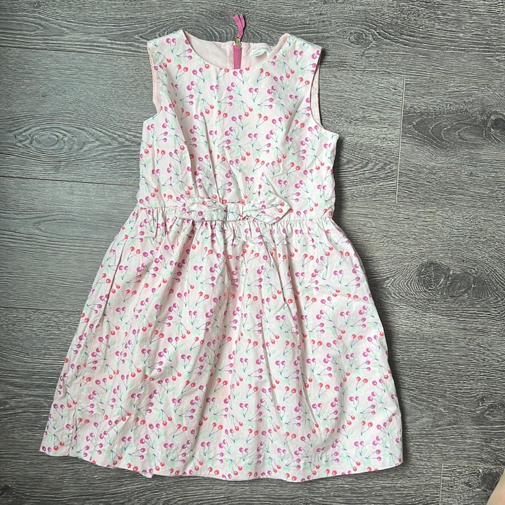 J Crew Crewcuts Girls Dress Size 7 Cherries Zip back